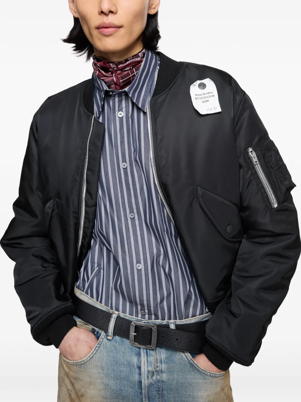 Acne Studios Nylon bomberjack Blauw