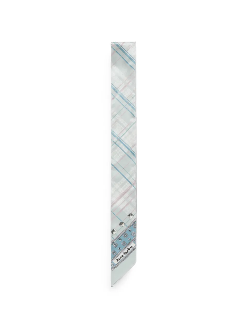 Acne Studios check-print studded scarf - Blu