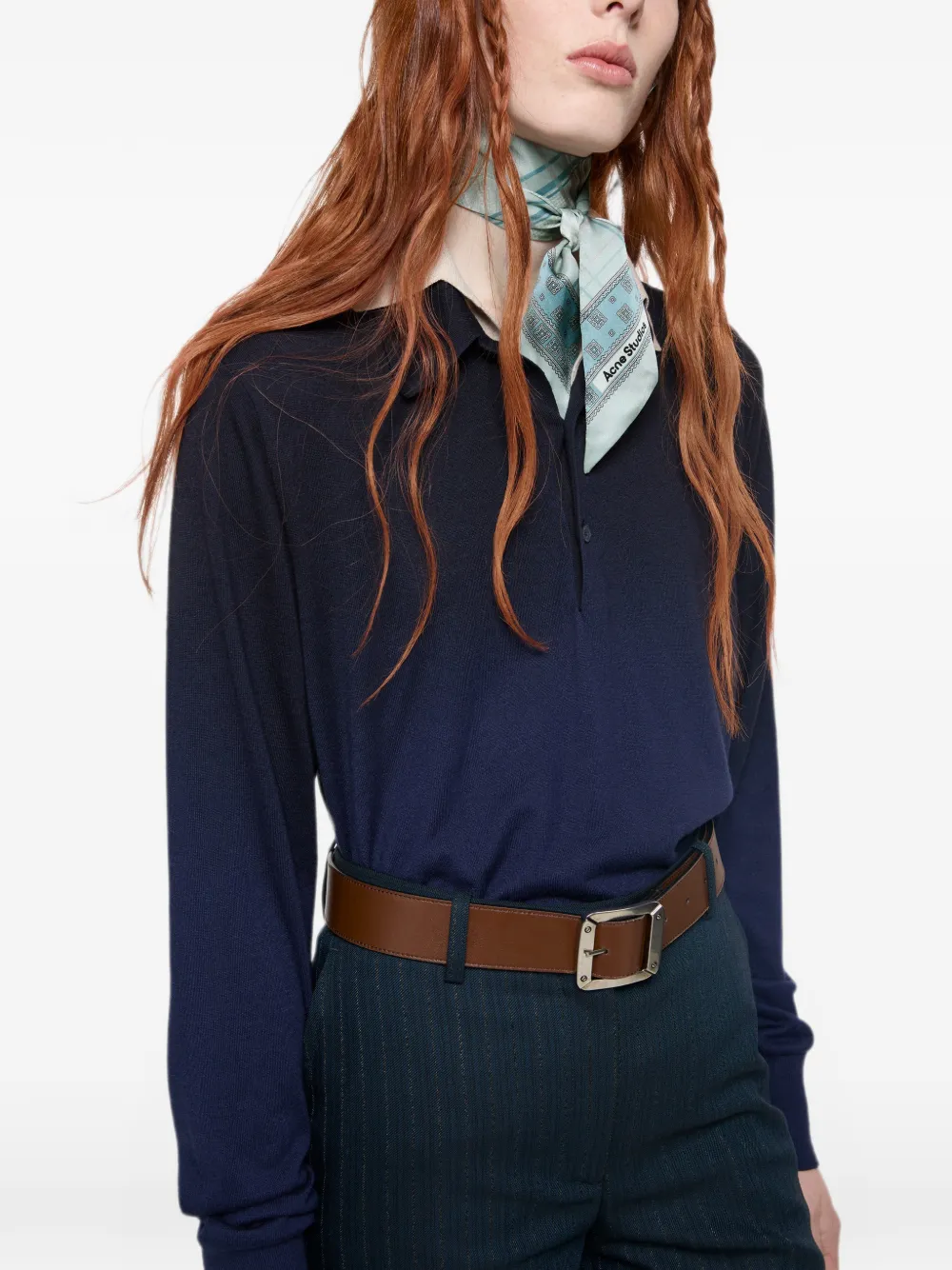 Acne Studios Geruite sjaal met studs Blauw
