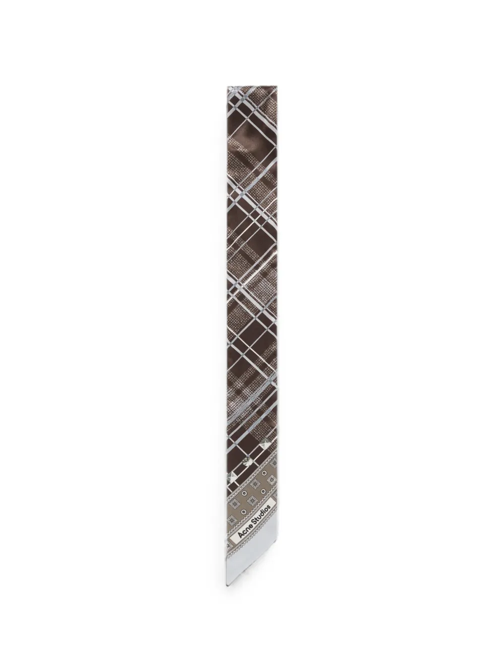 Acne Studios check-print silk scarf - Marrone