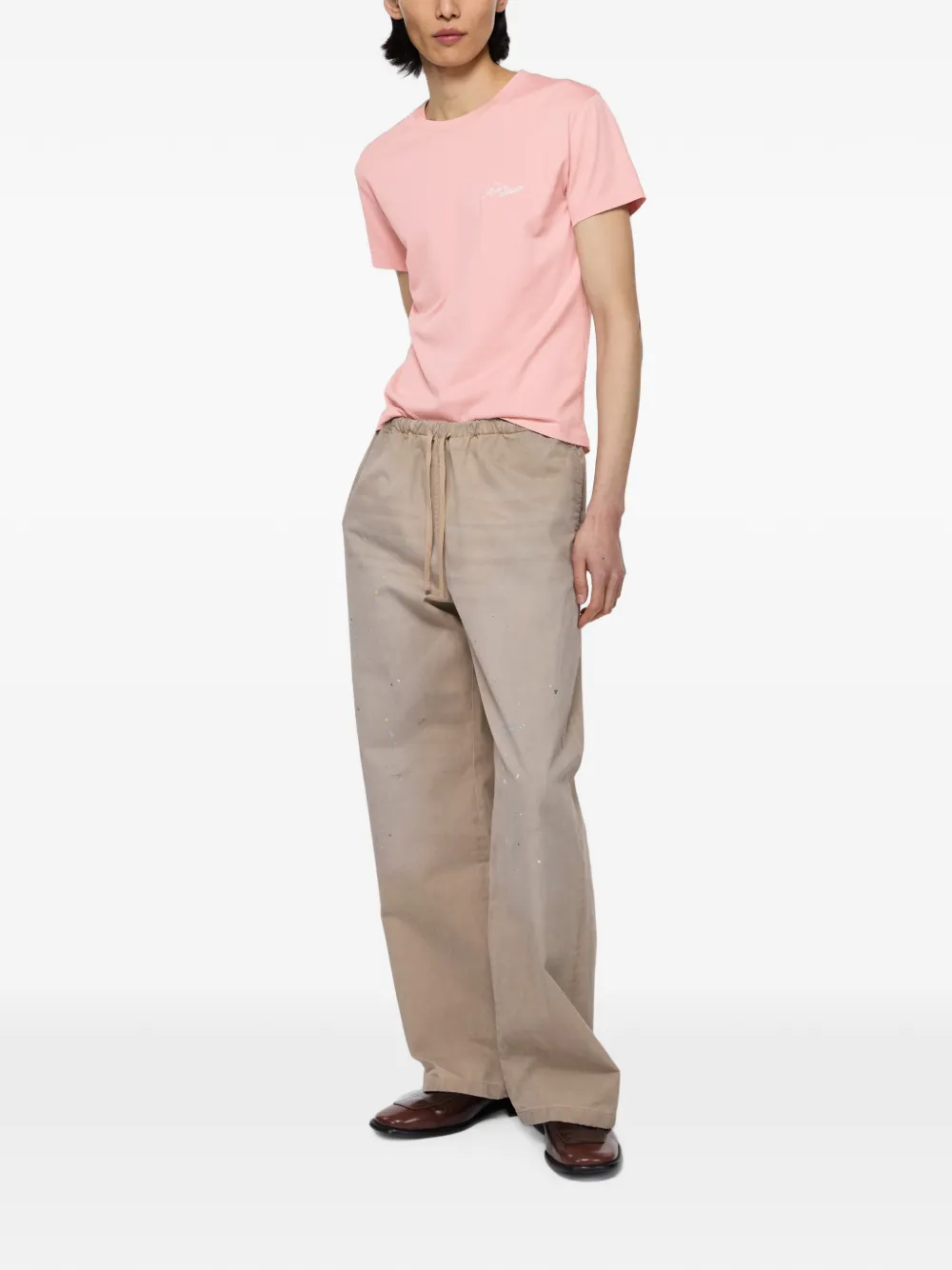 Acne Studios Getailleerd T-shirt met logo Roze