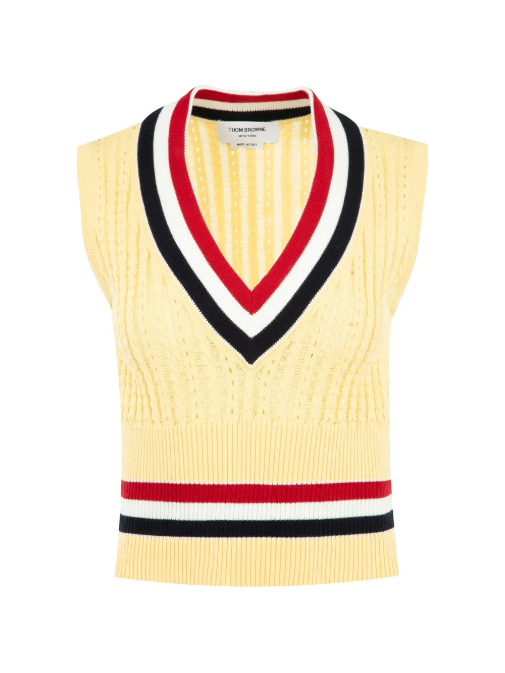 Thom Browne Cricket RWB-stripe vest - Gelb