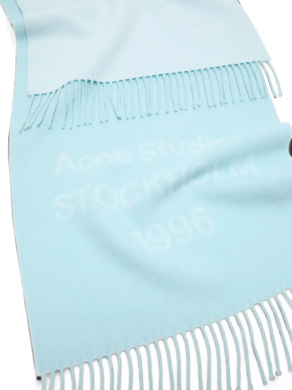 Acne Studios Sjaal met logo-intarsia met franje Blauw