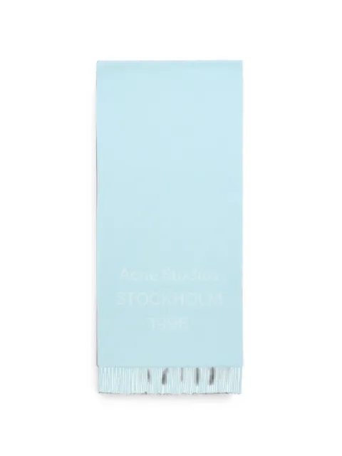 Acne Studios logo-intarsia fringed scarf