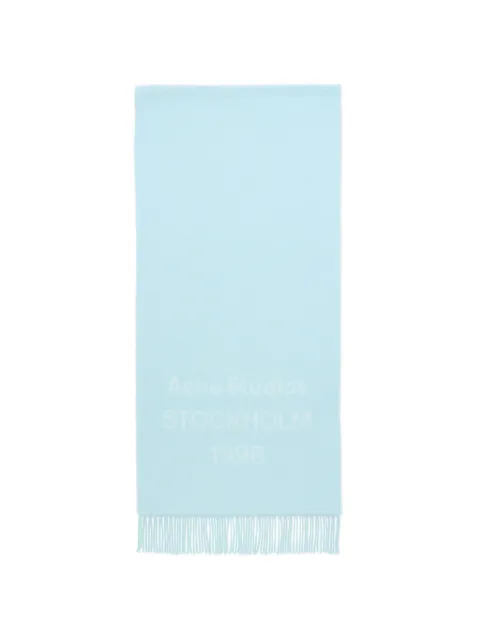 Acne Studios logo-intarsia fringed scarf