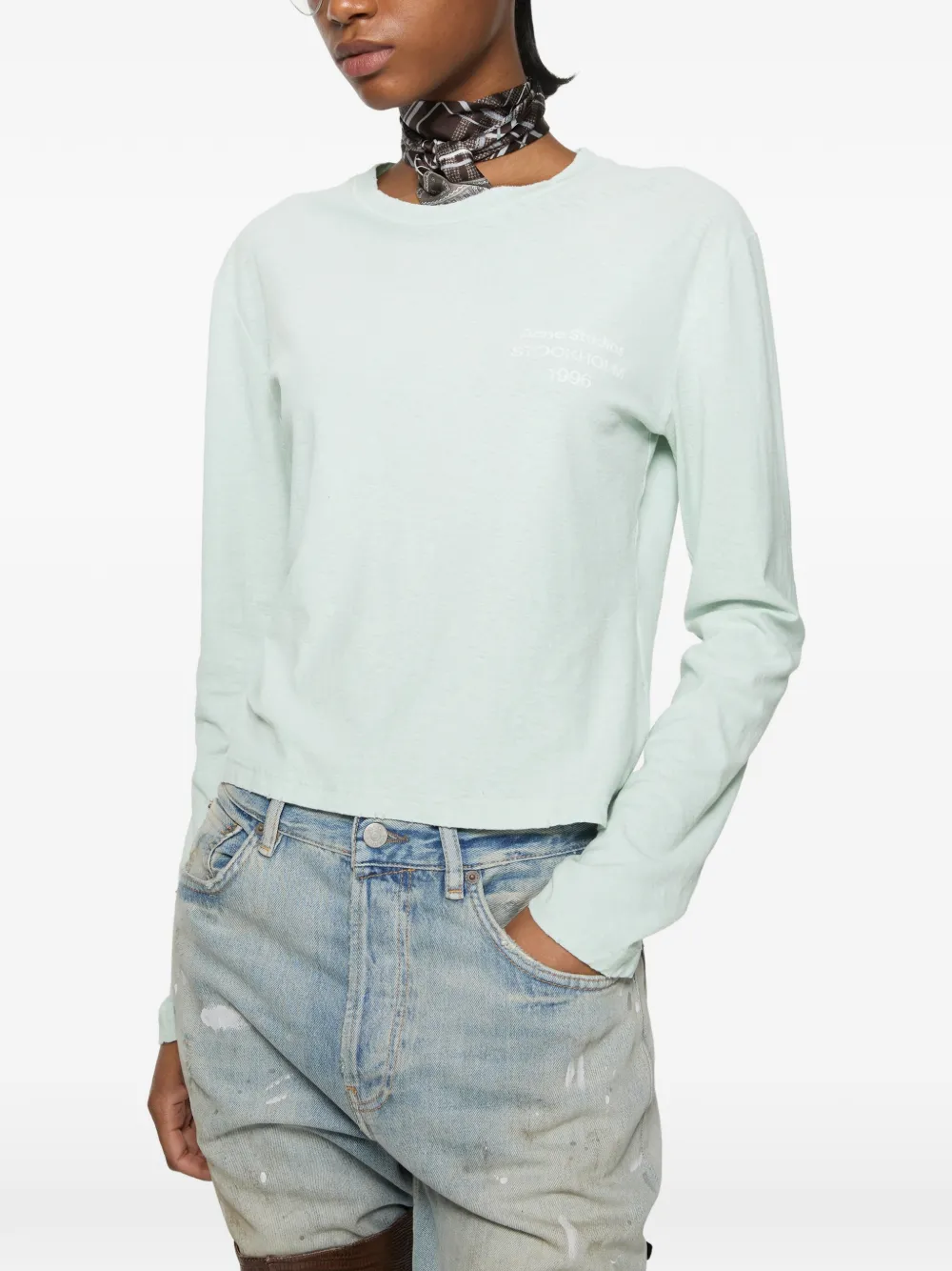 Acne Studios T-shirt met logo Blauw
