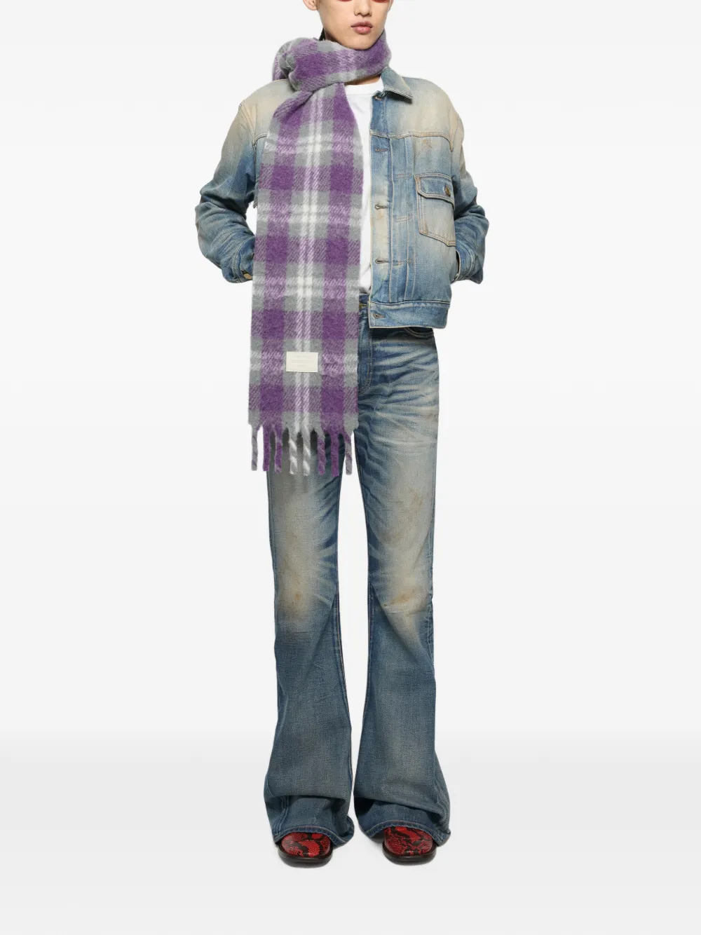 Acne Studios Sjaal met franjes Grijs