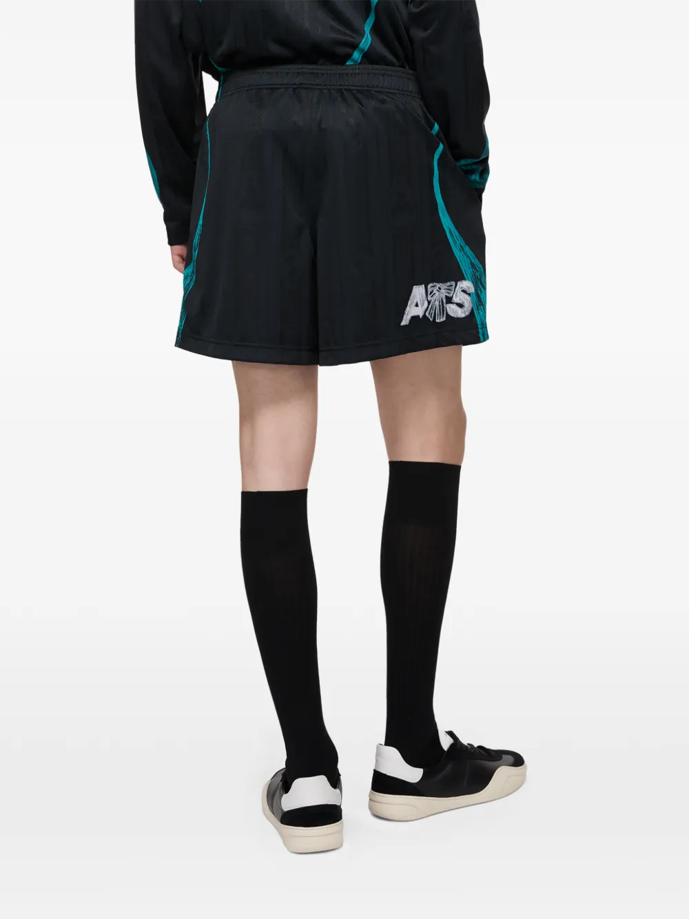 Acne Studios Casual grafische shorts Zwart