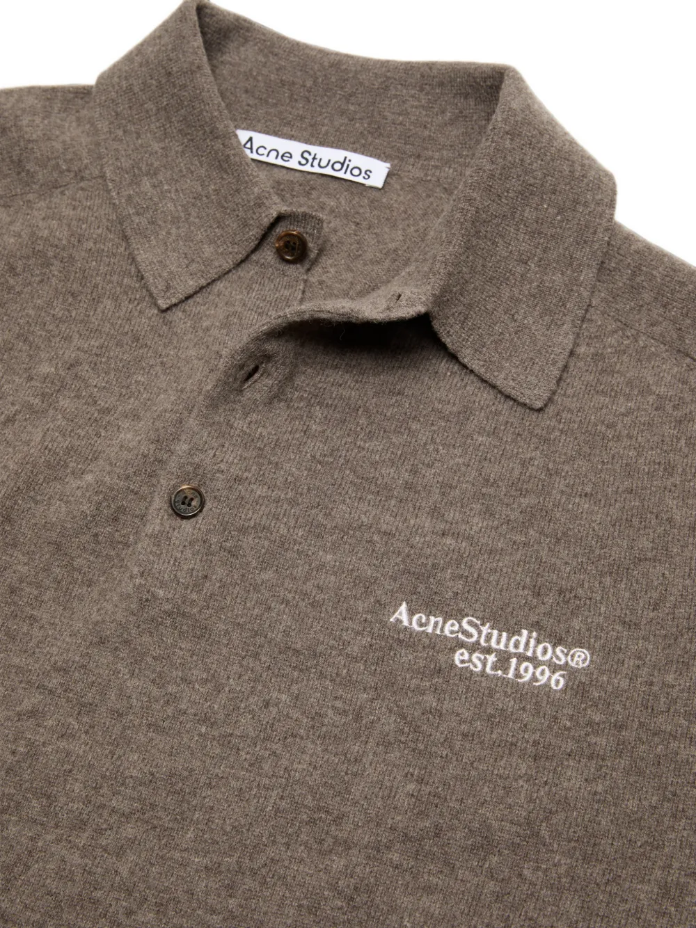 Acne Studios Wollen gebreid poloshirt Bruin