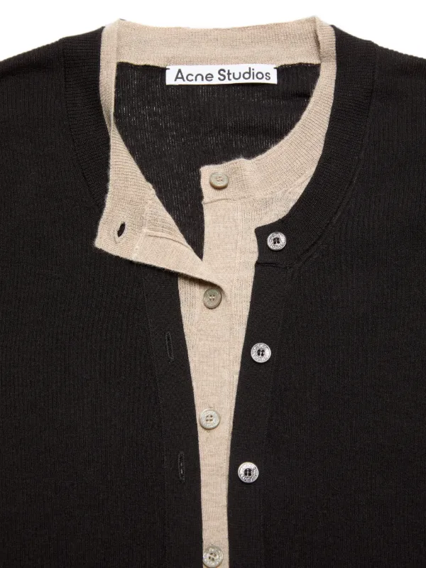Acne Studios レイヤード カーディガン | ブラック | FARFETCH JP