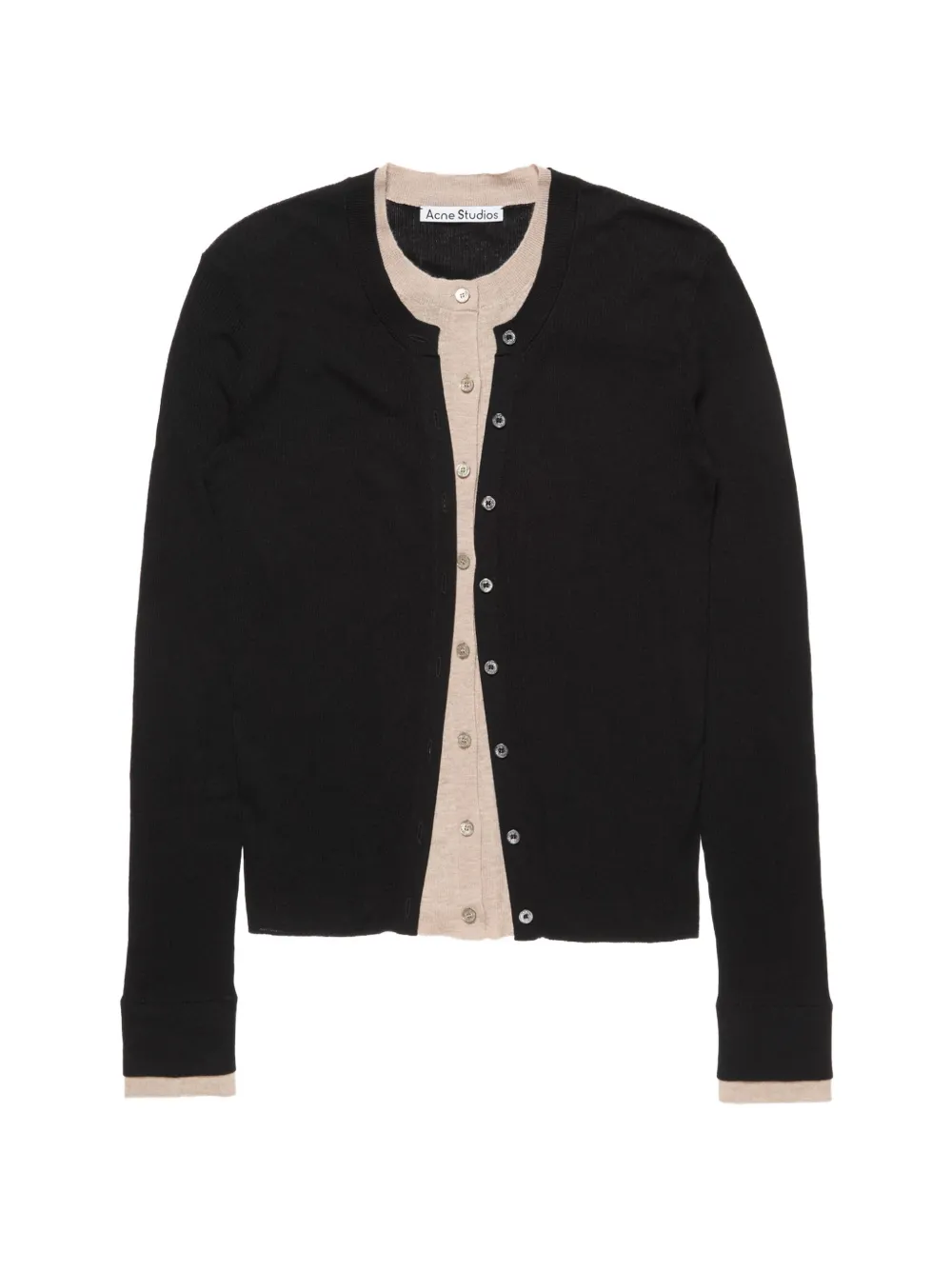 Acne Studios layered silk-wool cardigan - Nero