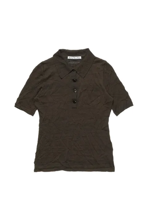Acne Studios crinkled-effect polo shirt