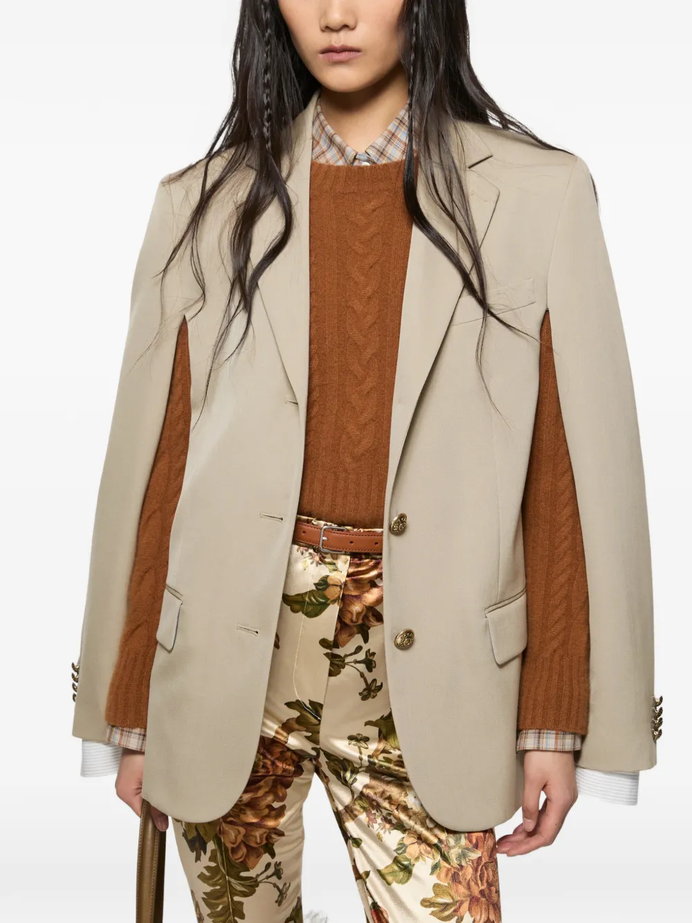 Acne Studios Gelaagd wollen colbert Beige