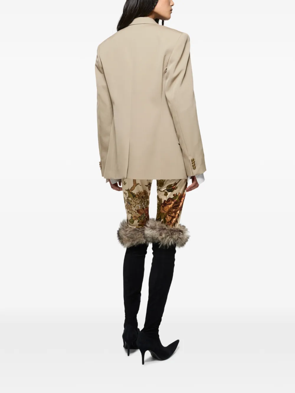 Acne Studios Gelaagd wollen colbert Beige