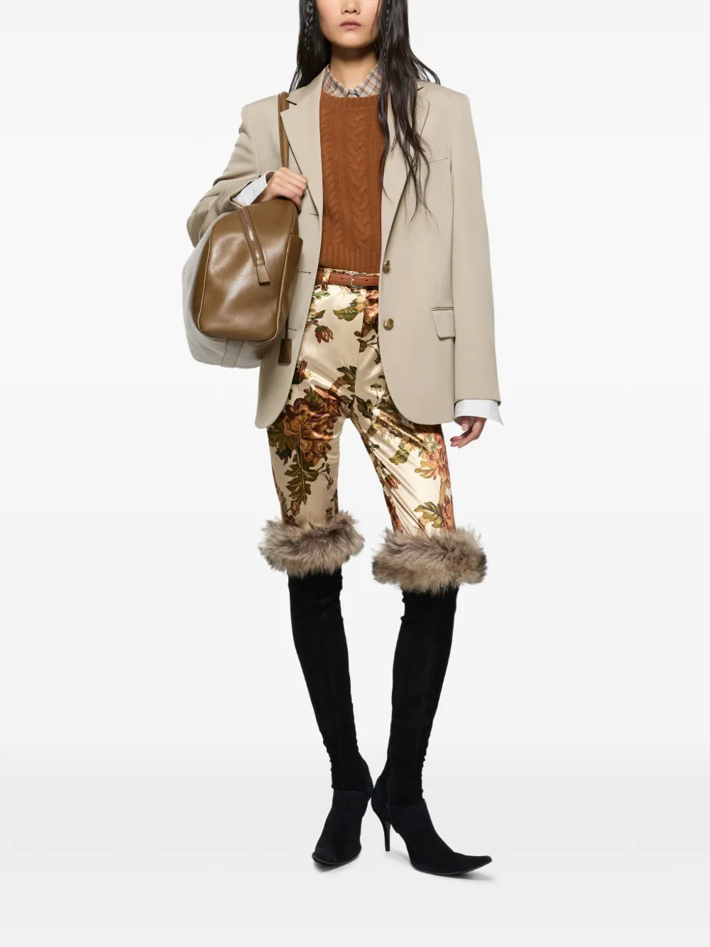 Acne Studios Gelaagd wollen colbert Beige