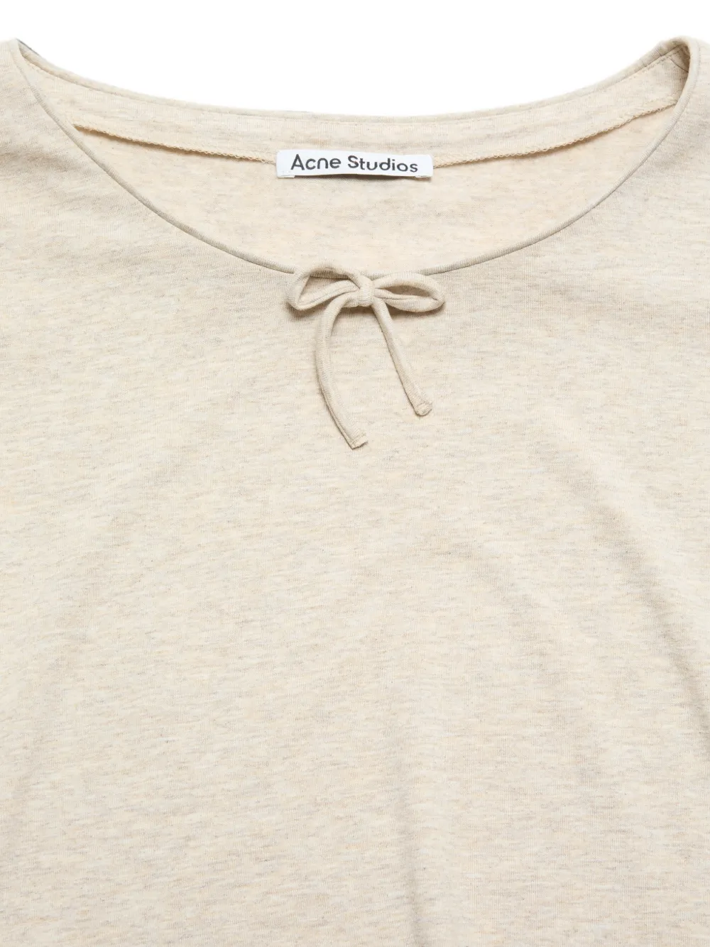 Acne Studios T-shirt met strikdetail en lange mouwen Beige