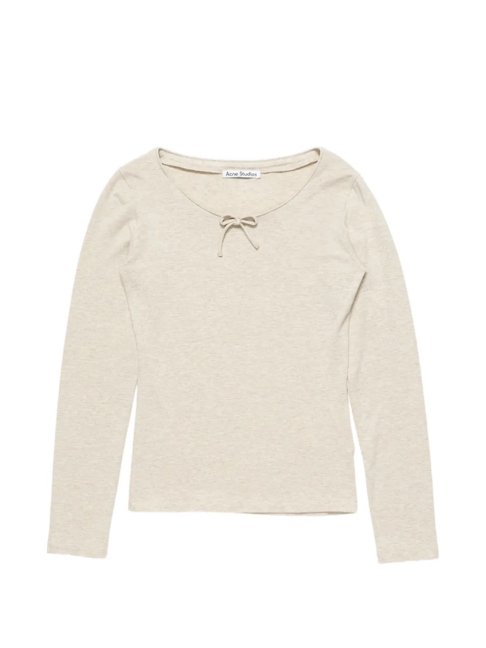Acne Studios bow-detail long-sleeve T-shirt - Toni neutri