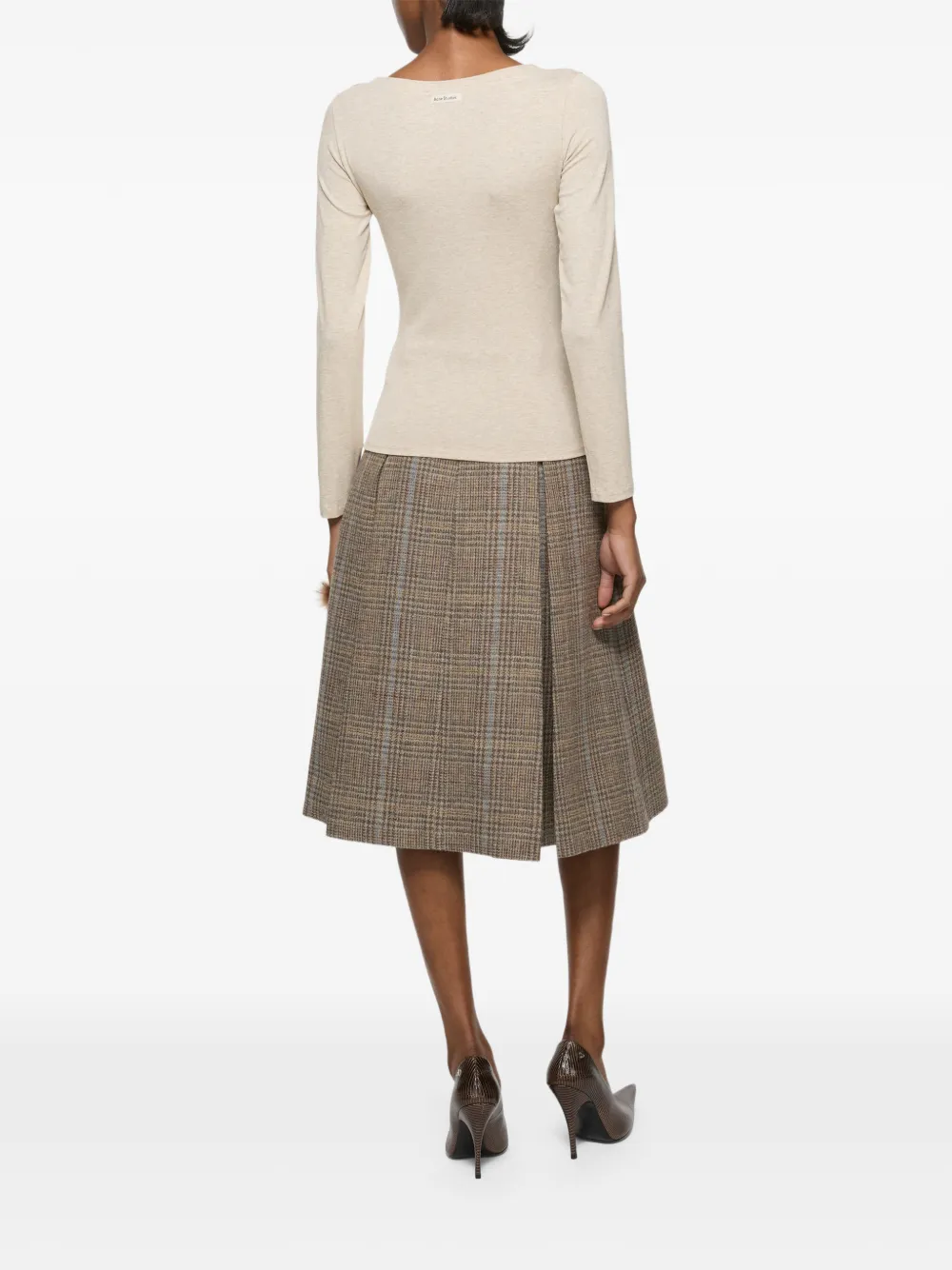 Acne Studios T-shirt met strikdetail en lange mouwen Beige