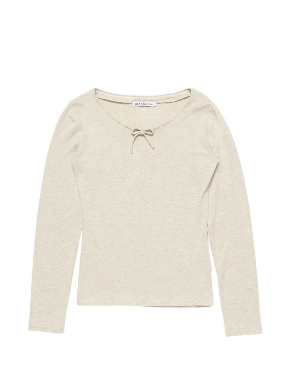 Acne Studios T-shirt met strikdetail en lange mouwen Beige