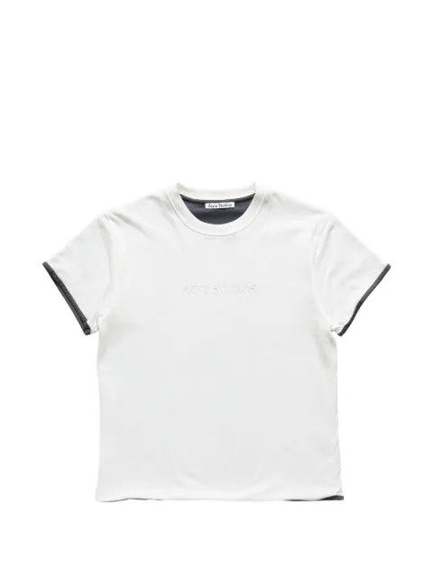 Acne Studios playera con logo bordado y ribete en contraste