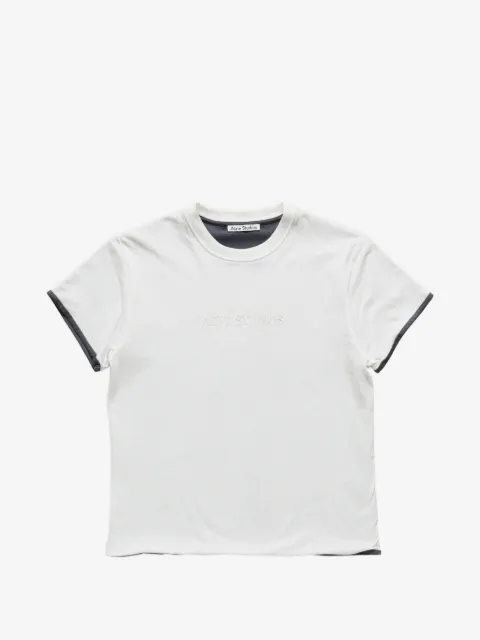 Acne Studios logo-embroidered contrast-trim T-shirt