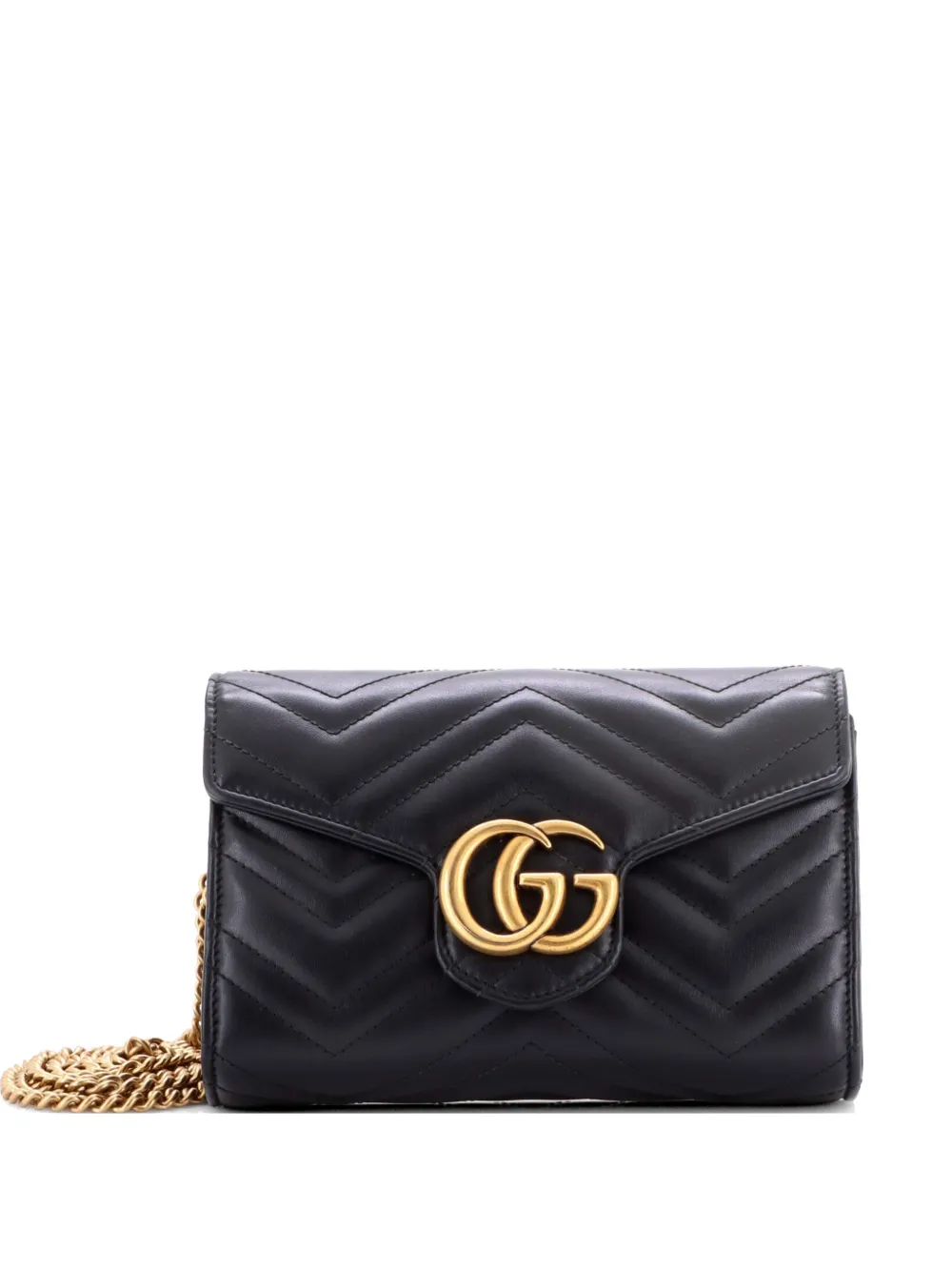 Gucci Pre-Owned GG Marmont Chain Wallet Matelasse Leather Mini crossbody bag - Nero