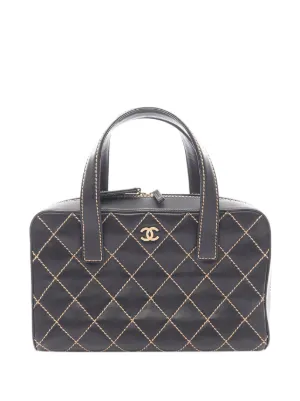 CHANEL Pre-Owned 2000-2002 Wild Stitch CC Plaque Handbag | Brown