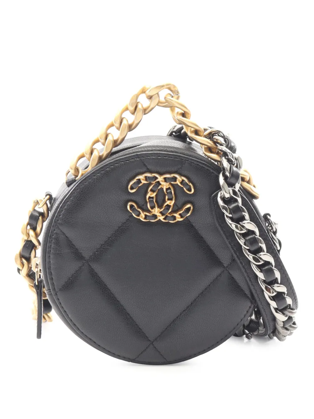CHANEL Pre-Owned 2020 Lambskin 19 Round Clutch with Chain satchel - Nero