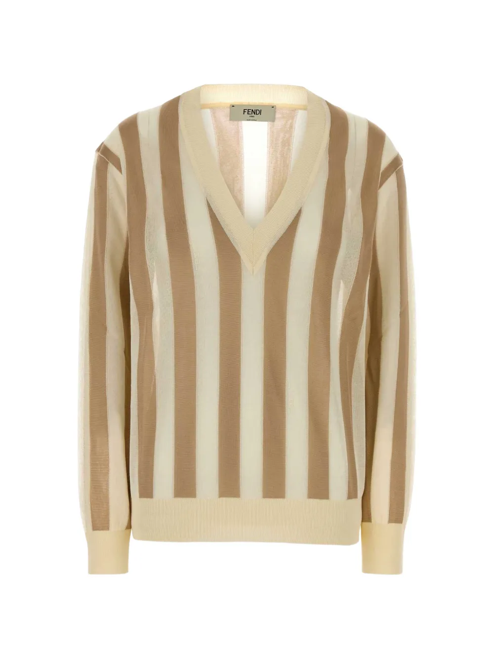 FENDI striped V-neck sweater - Toni neutri