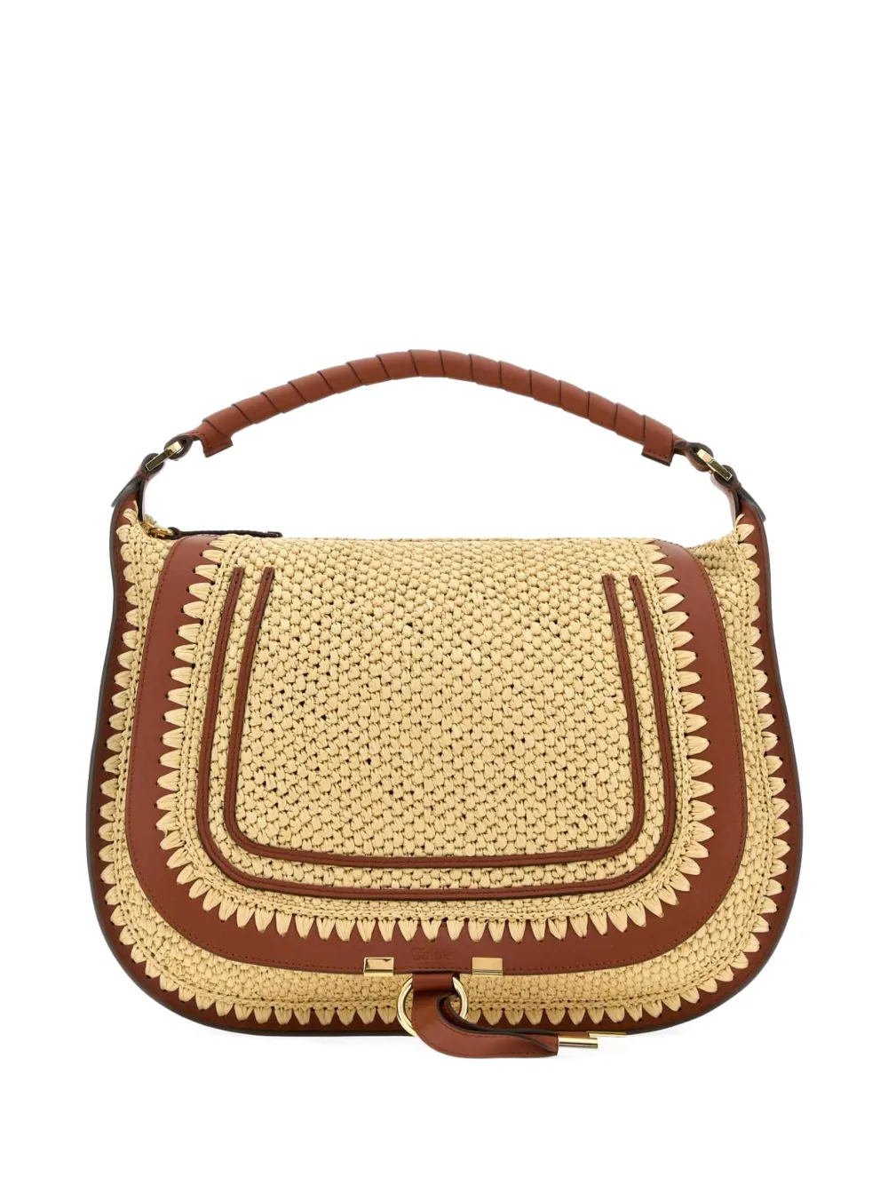 Chloé Marcie raffia-effect shoulder bag - Toni neutri