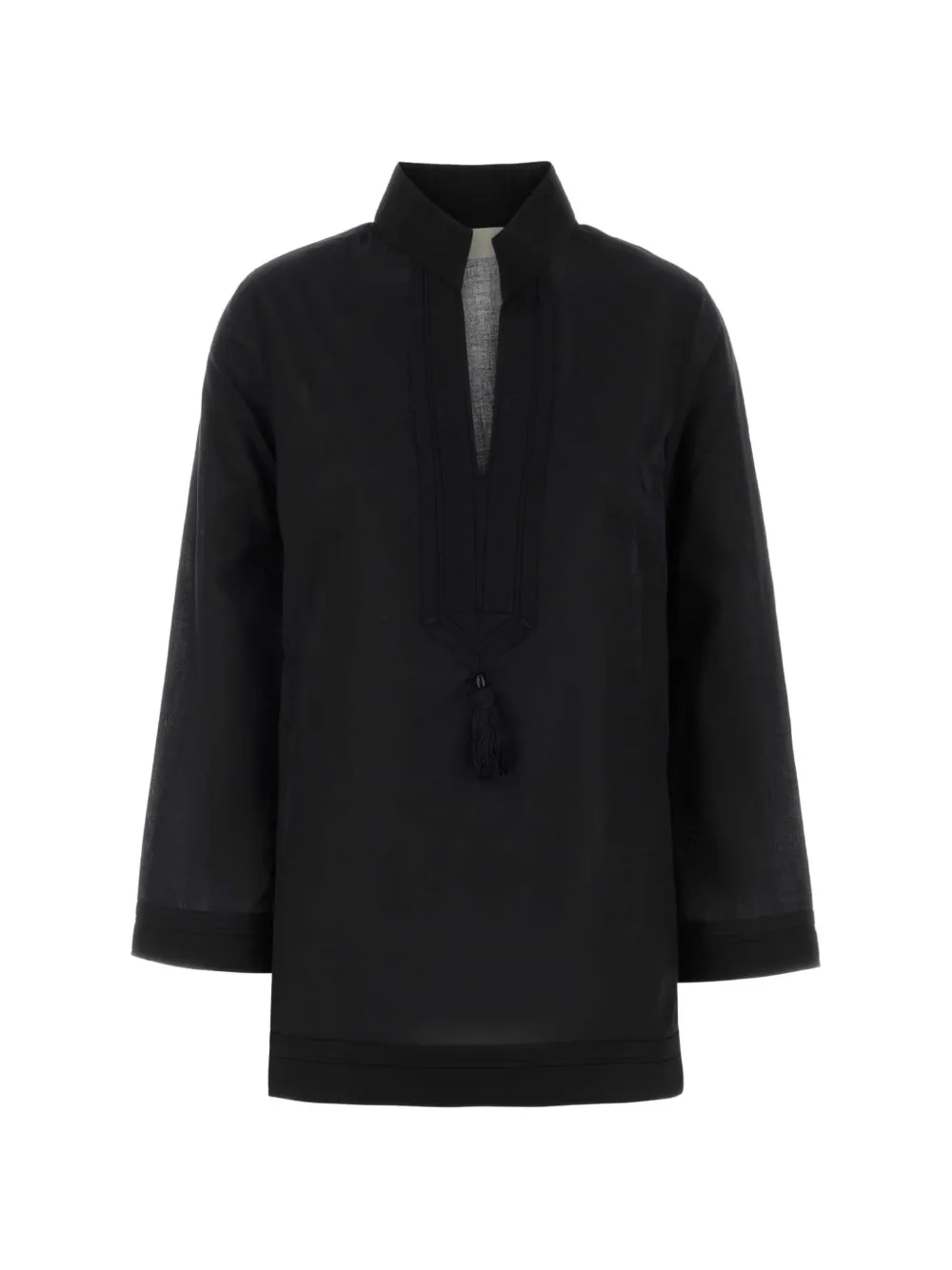 Tory Burch tassel-detail cotton tunic - Schwarz