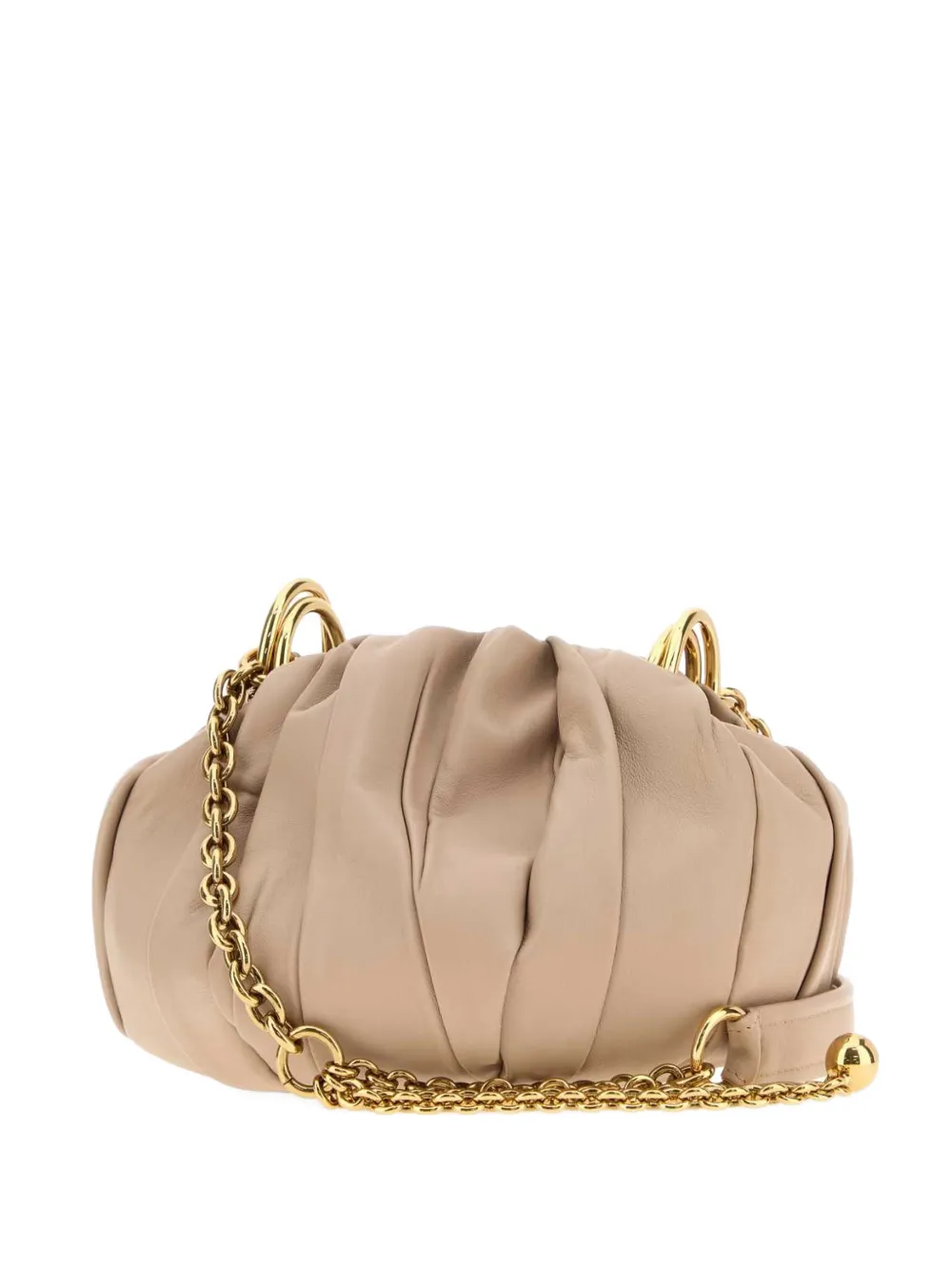 Chloé Plissé leather shoulder bag - Nude