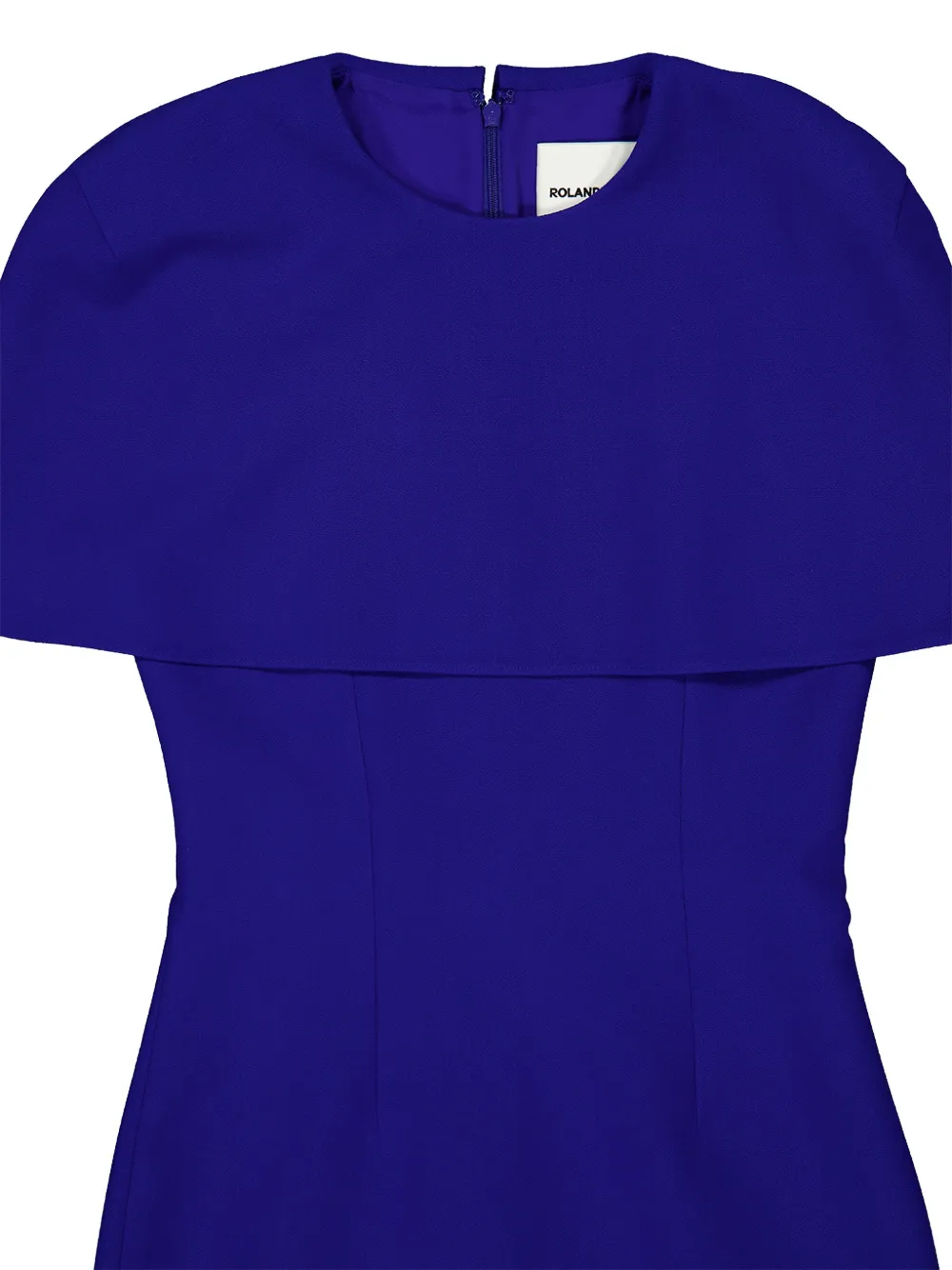 Roland Mouret Crêpe midi-jurk met cape laag Blauw