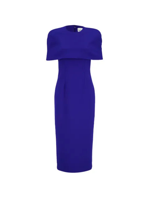 Roland Mouret cape-overlay crepe midi dress