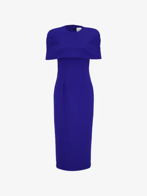 Roland Mouret vestido midi con capa superpuesta