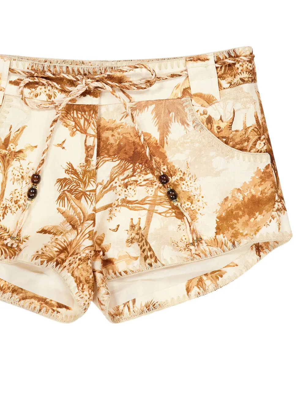 ZIMMERMANN Shorts met safari-print Bruin