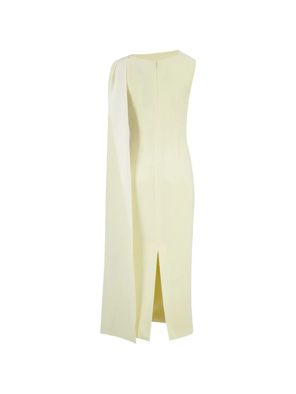 Roland Mouret Crêpe-satijnen midi-jurk met sjerpdetail Geel
