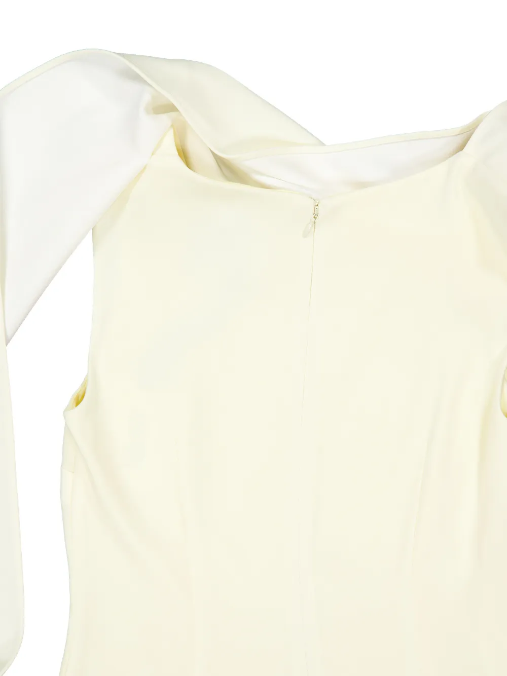 Roland Mouret Crêpe-satijnen midi-jurk met sjerpdetail Geel