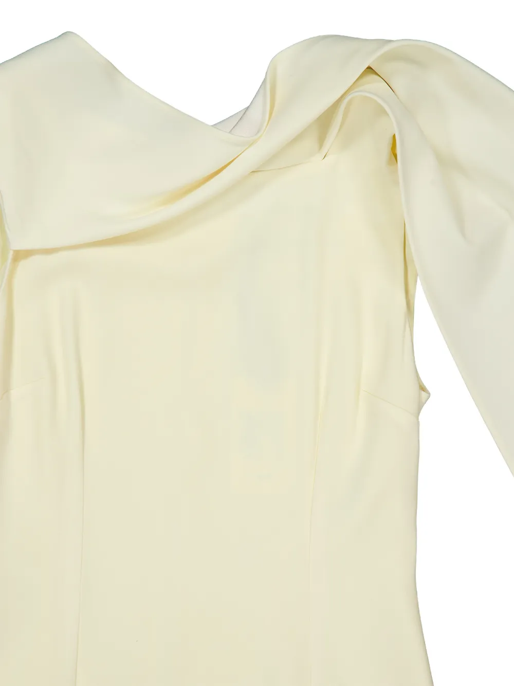 Roland Mouret Crêpe-satijnen midi-jurk met sjerpdetail Geel