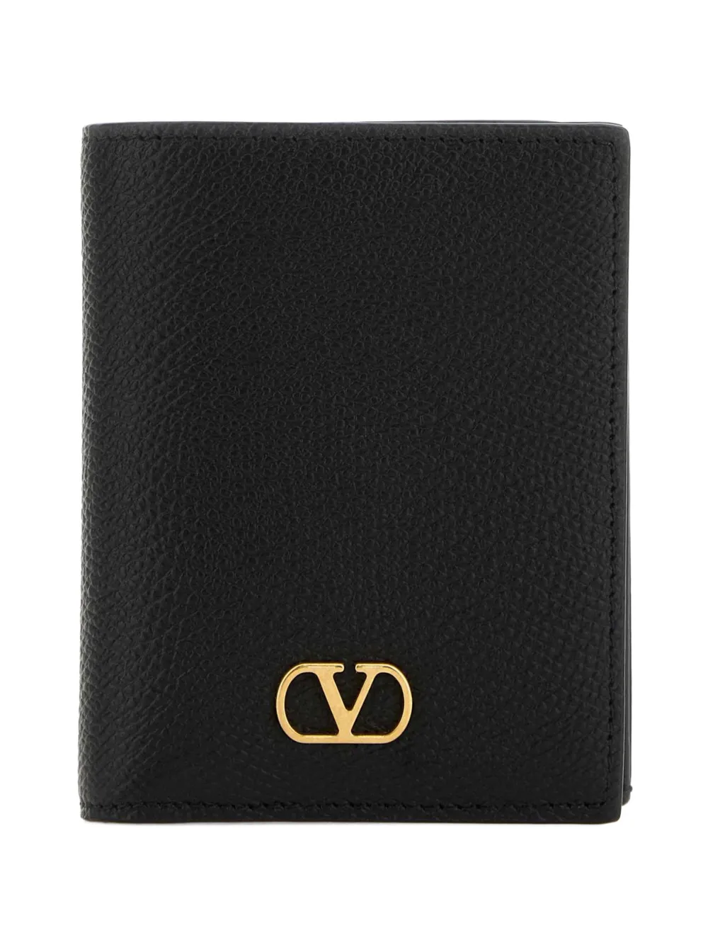 Valentino Garavani VLogo grained-leather wallet - Nero
