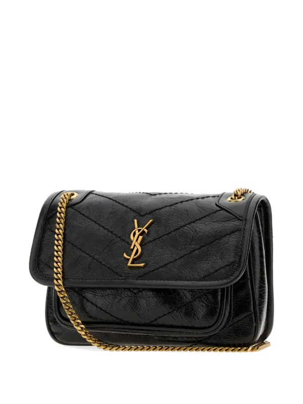 Saint Laurent ミニ ニキ キルティングショルダーバッグ | ブラック 