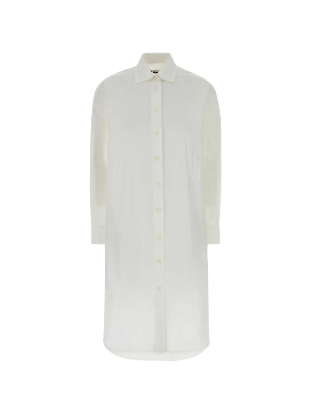 Jil Sander Button-down Cotton Mini Shirt Dress In White