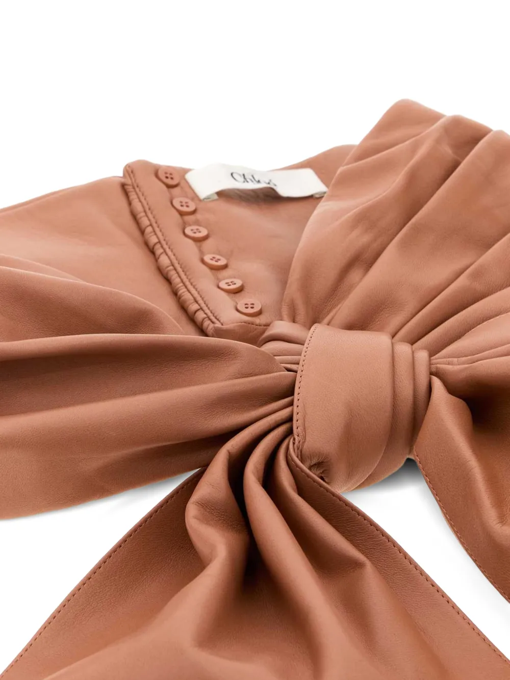 Chloé Leren riem met strikdetail Roze