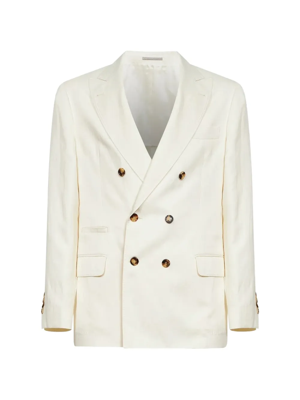 Brunello Cucinelli double-breasted peak-lapel blazer - Weiß