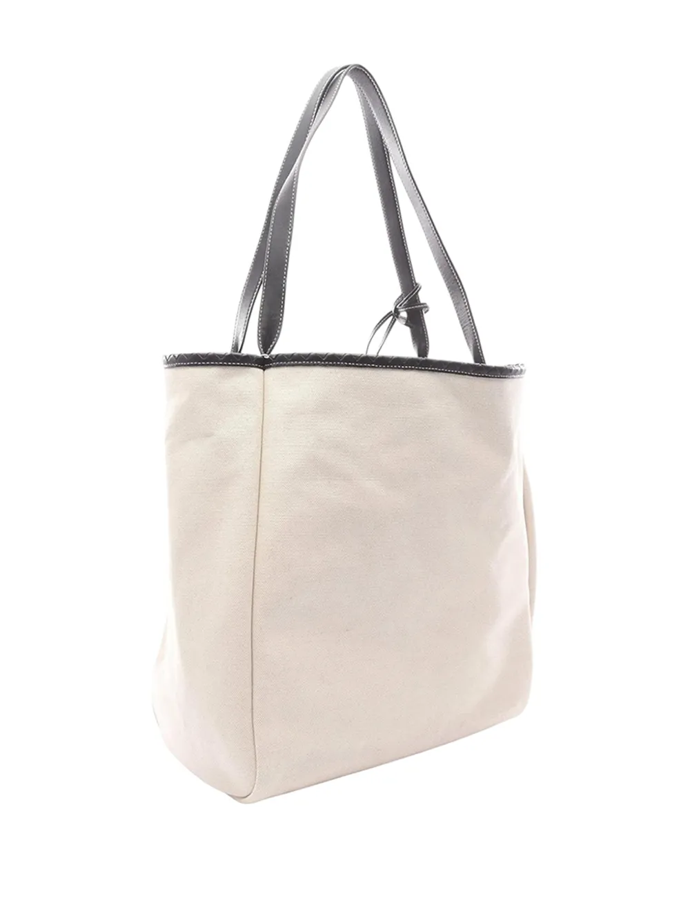  Bottega Veneta Pre-owned Cabas Corriere En Daim Et Toile Reversible En Toile Et Daim (2012-2026) - Blanc 