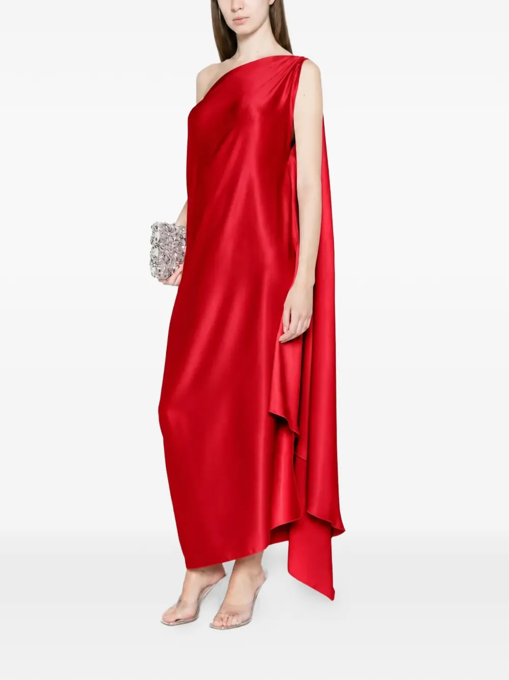  Stephan Janson Vestido Largo Drapeado - Rojo 