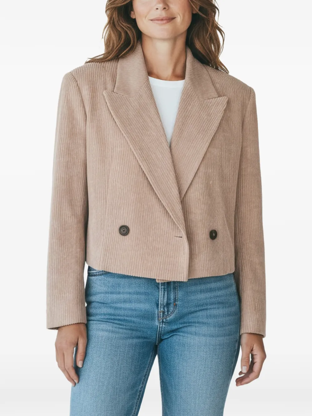 Brunello Cucinelli corduroy cropped blazer - Brown