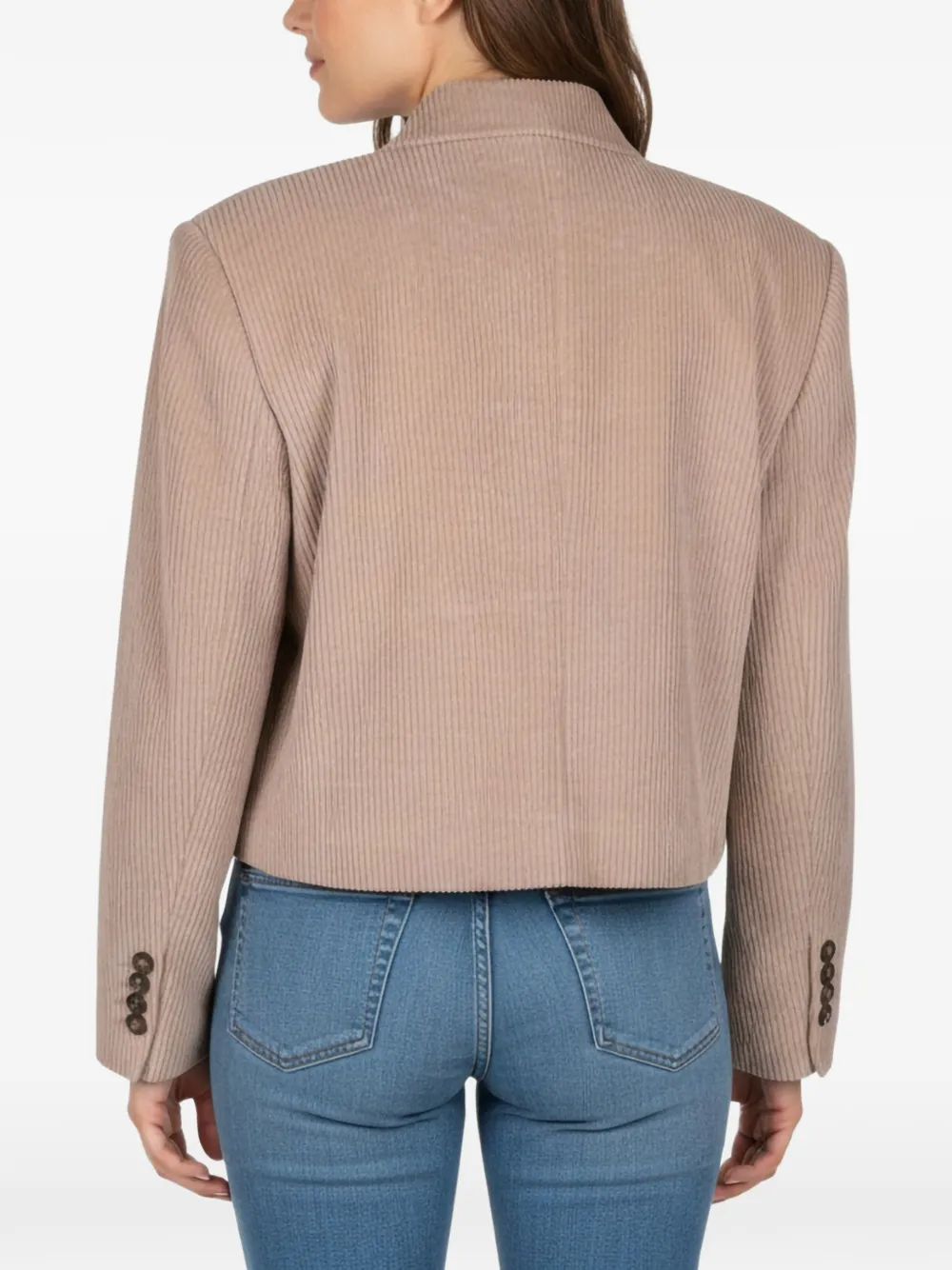 Brunello Cucinelli Ribfluwelen cropped blazer Bruin