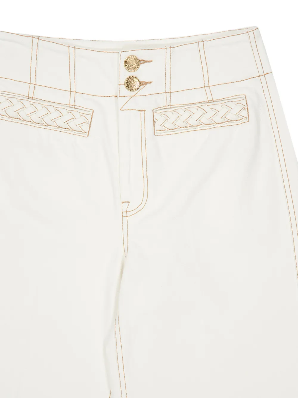 ZIMMERMANN Roselight jeans met gevlochten detail Wit