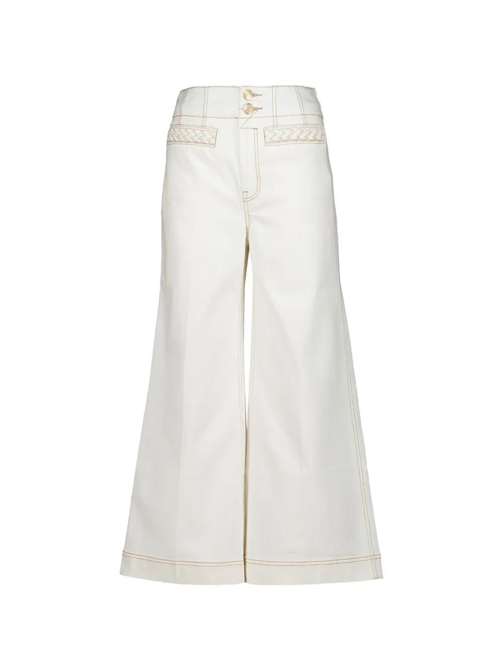 ZIMMERMANN Roselight braided-detail jeans - Bianco